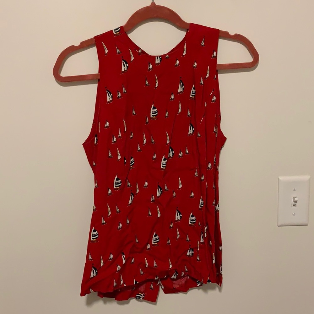 Liz Claiborne High Neck Sailboat Blouse